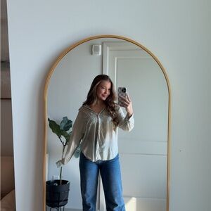 Stylish Sage Green Button-Up Blouse